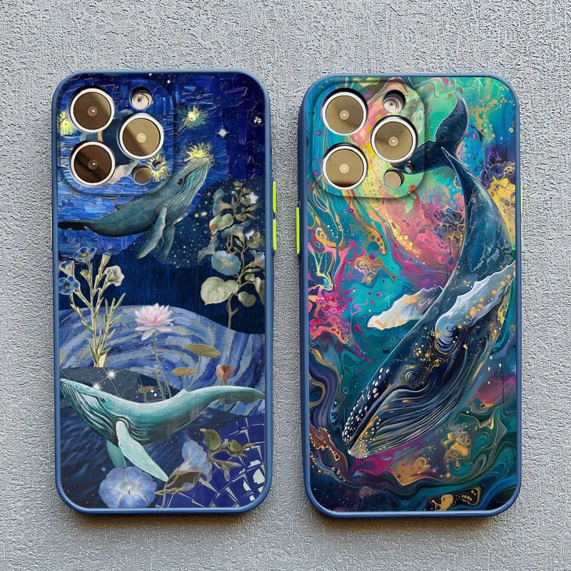 Etui na telefon z motywem kosmosu, oceanu, rekinów wielkoramieniowych dla iPhone 17 16 15 14 Pro Max 13 11 12 Pro Max Mini 16 15 14 Plus X XR XS, odporne na wstrząsy.