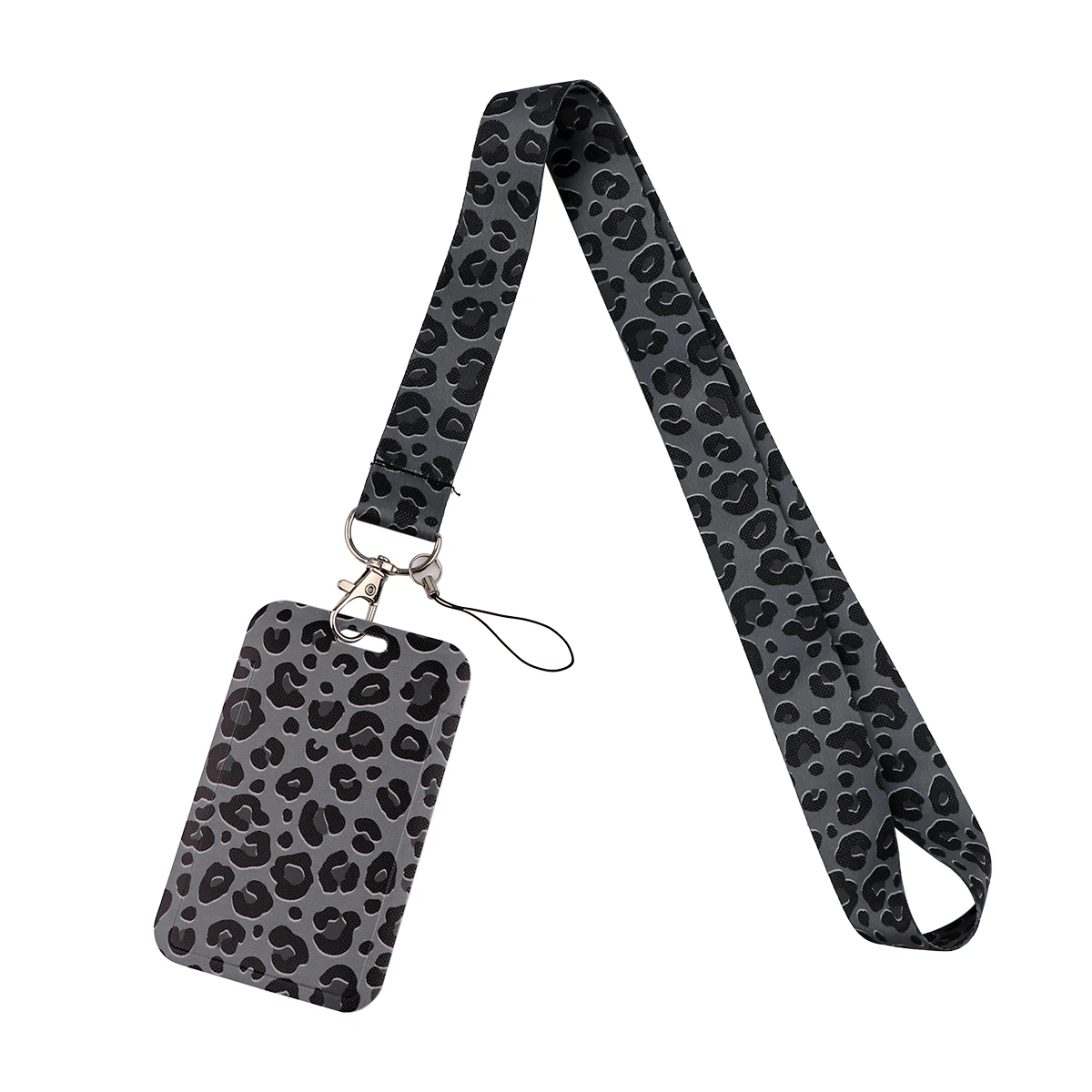 Gray Leopard Lanyard For Keys ID Card Cover Badge Holder Business Phone Key Lanyard Neck Straps Keychain