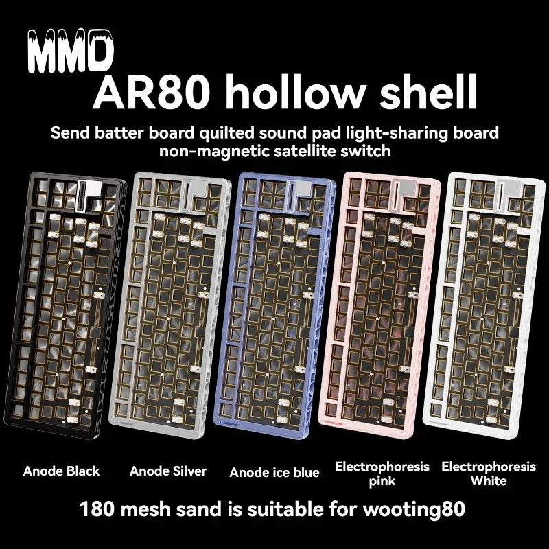 Wooting 80HE Aluminum Hollow Shell Customized Keyboard Case Magnetic Switch Hot Swap Office and Gaming Keyboard Accessories