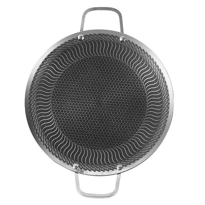 Outdoor barbecue pan, convenient stainless steel non-stick baking pan, universal stove, iron plate frying pan