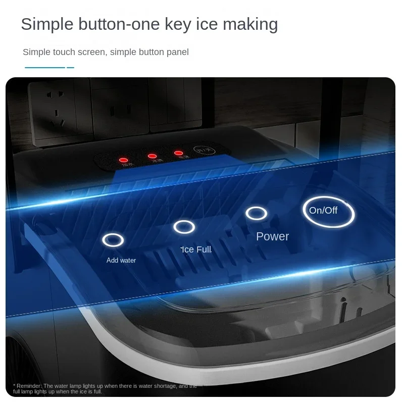 เครื่องทำน้ำแข็งเครื่องทำน้ำแข็งก้อนกลมระบบอัตโนมัติขนาดเล็กสำหรับใช้ในบ้านขนาด15กก. สำหรับหอพักนักเรียนใช้ในครัวเรือนขนาดเล็ก