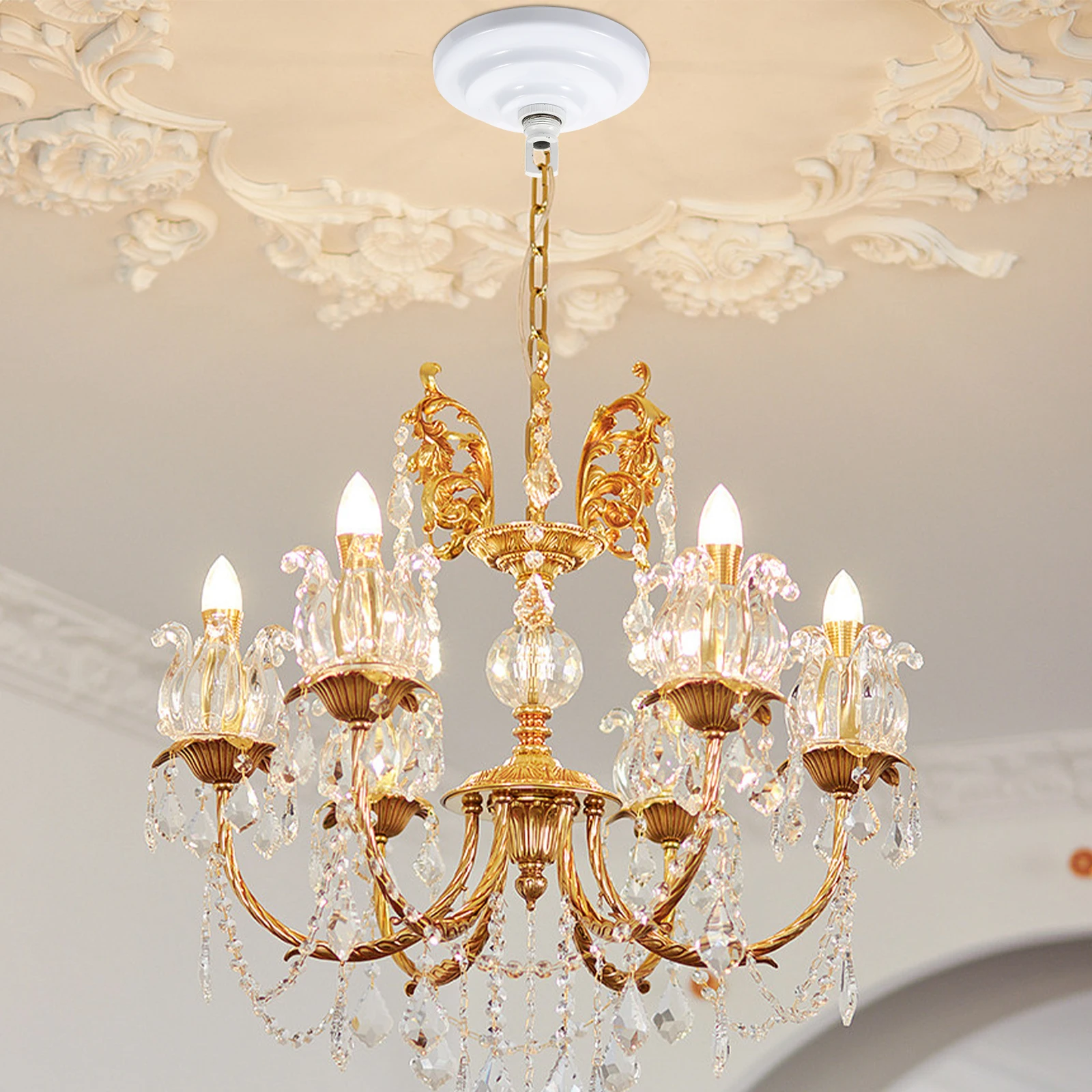 

Heavy Duty Ch Canopy Hook for Crystal Pendant Lampshade Modern Ceiling Light Cover Plate Metal Accessories