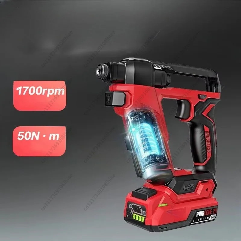 Electric Impact Drill Electric Screwdriver 50N.m Brushless Motor Double Headed Quick Change 12V/20V Battery Hand Drill