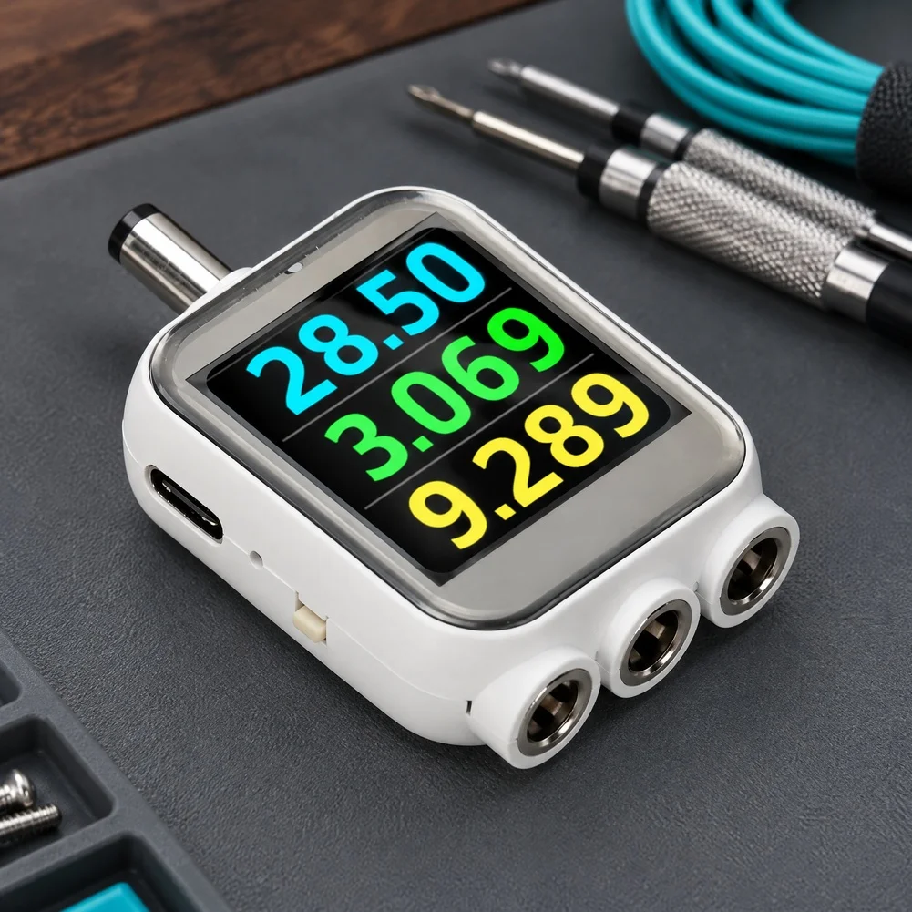DC5.5 B50 Digital Display Voltage Current Power Meter 0-600W With Auto Rotation Screen For Router Appliance Testing Instrument