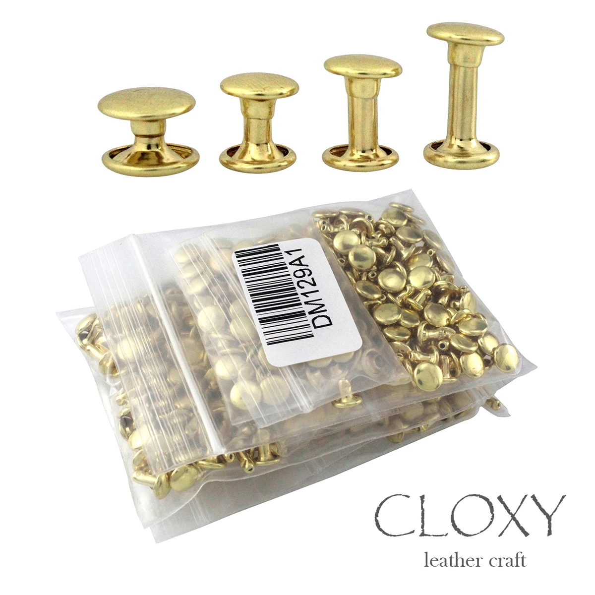 100pcs Brass Round Double Cap Rivets Stud Rivet Collision Nail Leather Craft Bag Belt Clothing Garment Shoe Decor Fastener