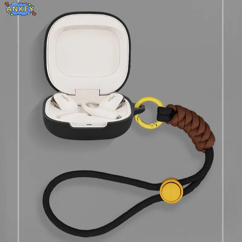 for Shokz OpenFit 2 T920 Case Protective Nylon Lanyard Soft Cover Headphone Shells Sleeve Hand Rope Strap Accessories