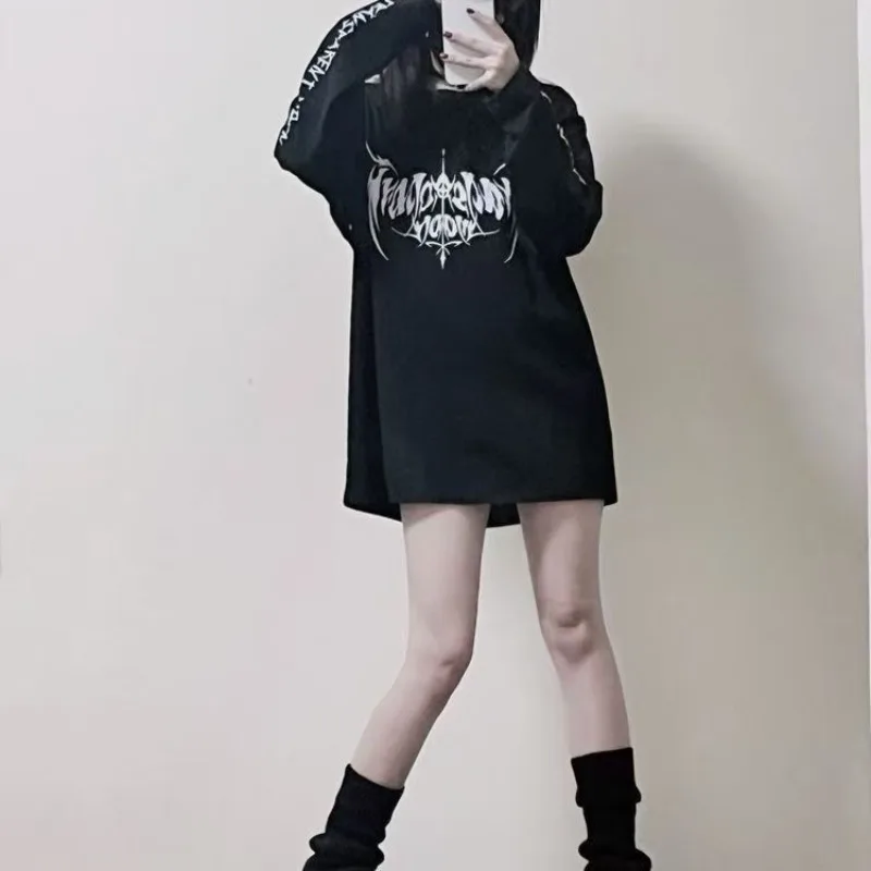 

Американская уличная винтажная футболка с принтом Subculture, черные готические футболки в стиле Харадзюку Y2K, эстетические свободные футболки, женский топ в стиле панк, хип-хоп