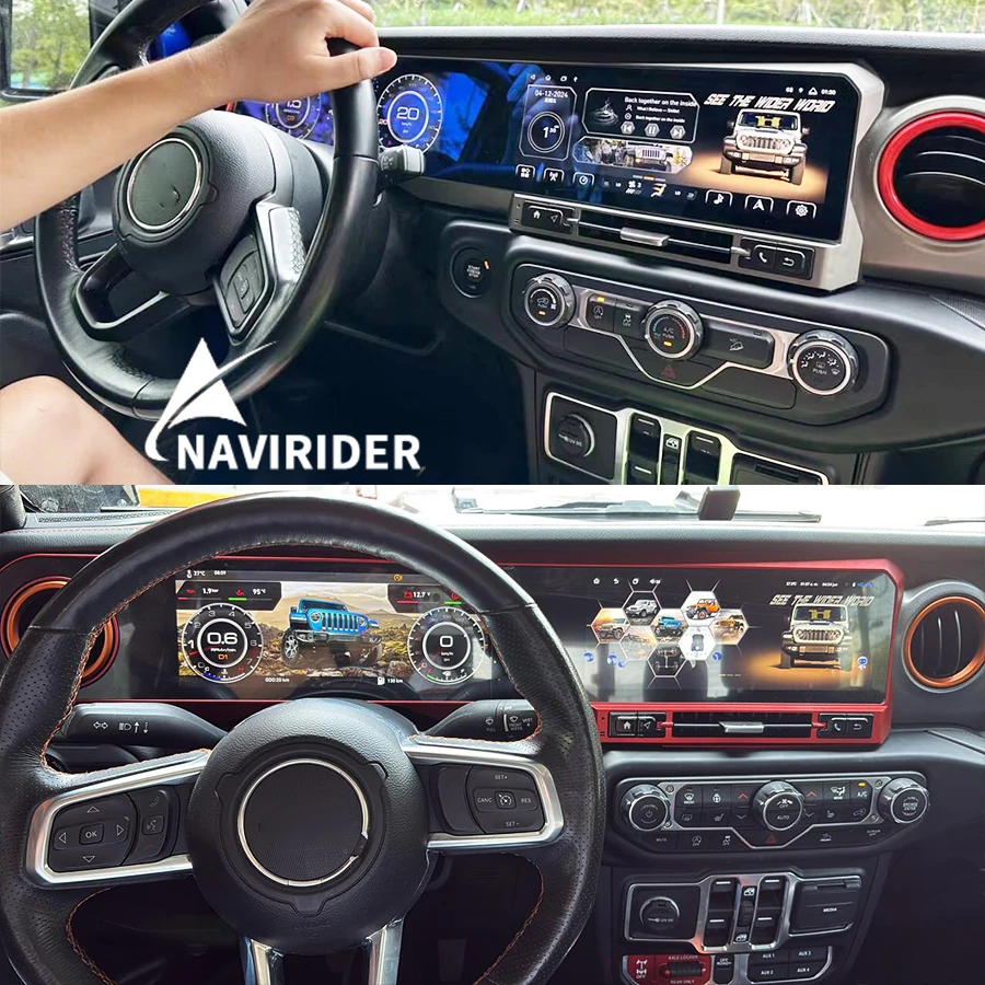 

24.6INCH Carplay Car Radio For JEEP WRANGLER 2018-2022 LCD Android Dual Touch Screen Multimedia Player GPS Navigation Stereo 4G