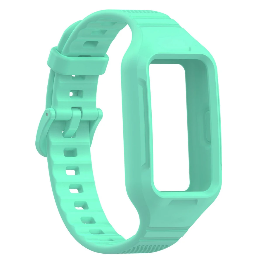 Band voor Huawei Band 6 7 8 9 10 Polsband Zachte siliconen band met hoesje Vervanging Armband voor Huawei Band 6 7 8 9 10 Riem