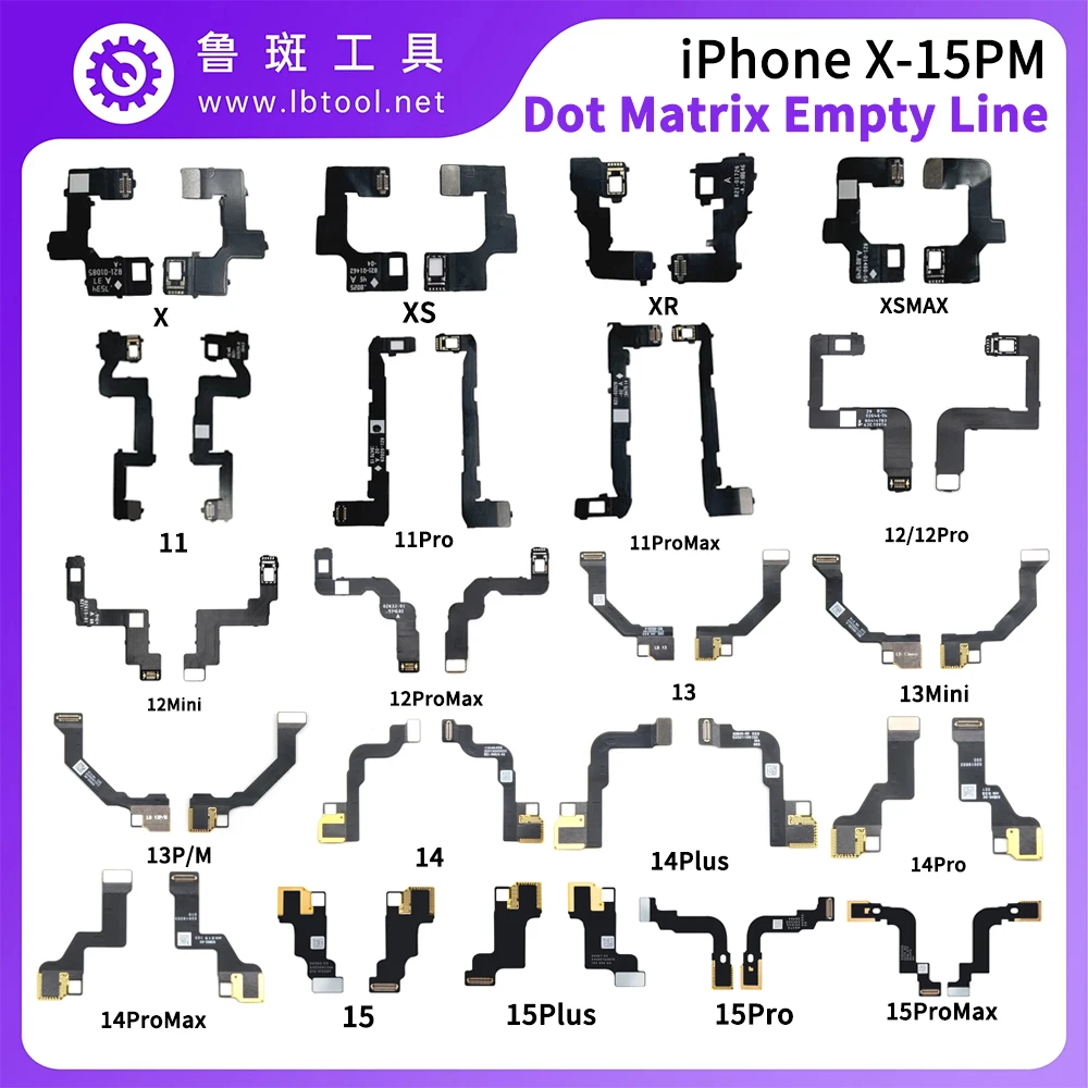 Luban Dot Matrix Empty Cable for IPhone X XR XS XSM 11 12 13 14 15Mini Plus Pro PM Repair Face ID Dot Matrix Empty Cable Tool