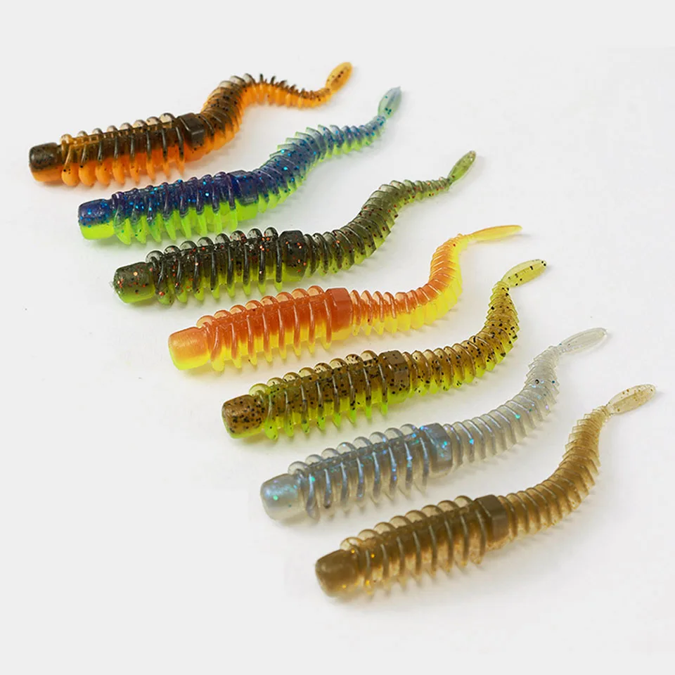 

10pcs Trout Worm Soft Baits 7.5cm Artificial Fishing Lures Worms Earthworm Fishing Soft Lures Wobblers