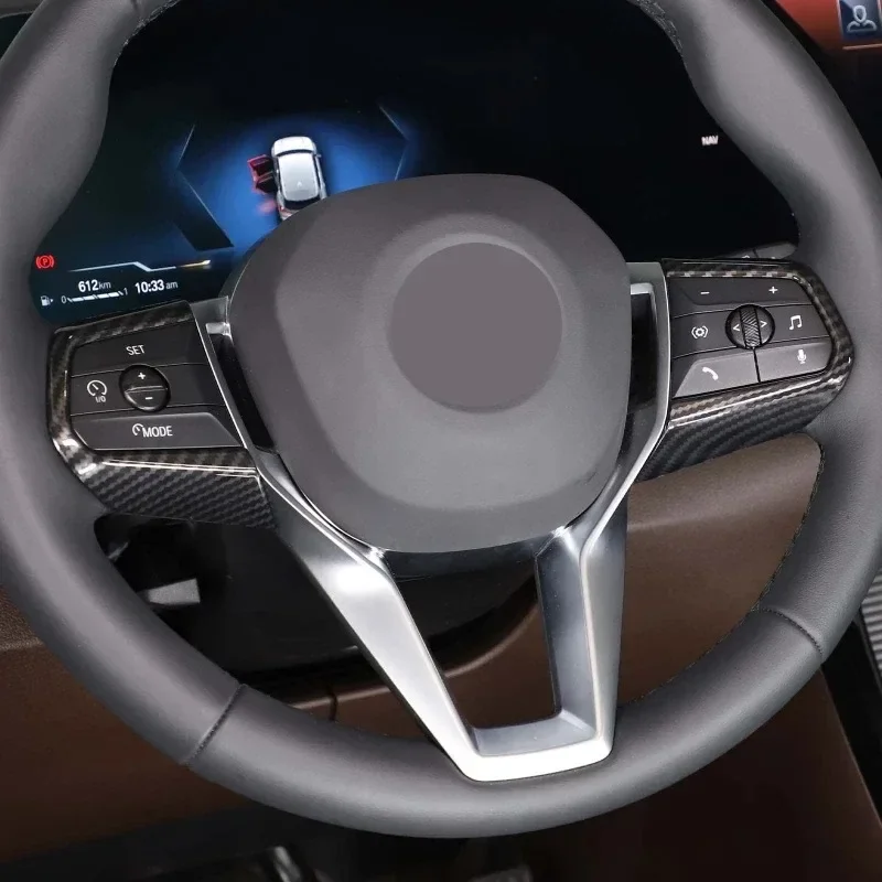 

ABS Carbon Fiber Car Steering Wheel Buttons Frame Cover Decoration Interior Car Accessories For BMW X1 IX1 U11 2023-2025
