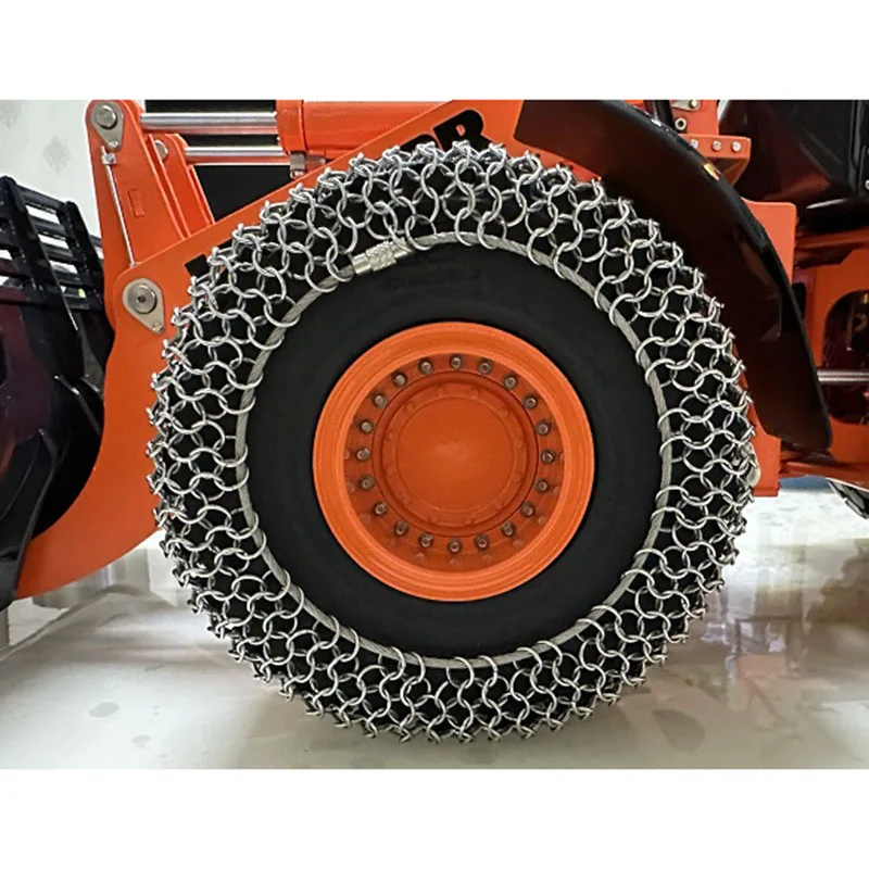 2pcs Forklift Metal Snow Chains Upgrade Anti-skid Chains Accessories for 1/14 KABOLITE Engineering Hydraulic Loader K988 JDM198D