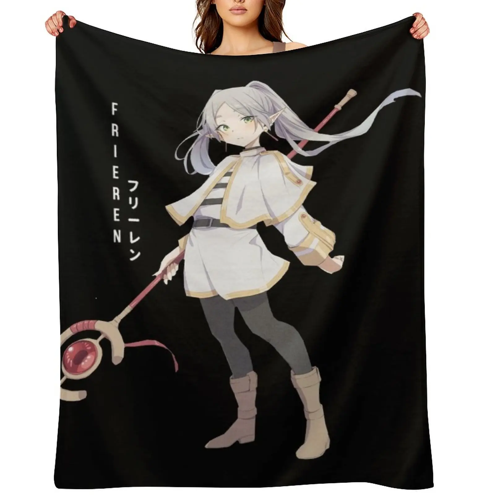Frieren - Sousou no Frieren Throw Blanket Luxury Thicken manga Loose Shaggy Blankets
