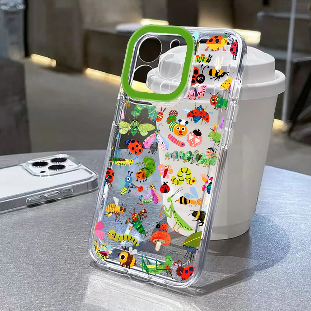 Niedliche Die Sehr Hungrigen Raupen Handyhülle für iPhone 17 16 16e 15 14 13 12 11 Mini Pro Max X XR XSMax 8 Air Plus Rückseiten-Cover – Detail 2
