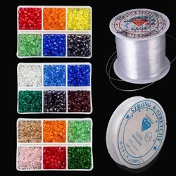 600PCS 4mm Bicone Austria Crystal Beads Multicolor Faceted Glass Beads For Jewellery Making Kit DIY Bracelets Earrings Necklace