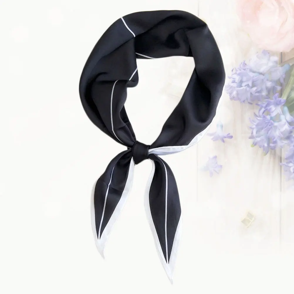 

1Pcs Rhombus Emulation Silk Scarf Small Dots Print Lightweight Breathable Soft Woman Neck Decoration Fashion Spring