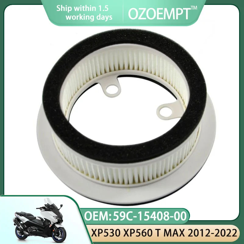 

OZOEMPT Motorcycle Air Filter Apply to XP530 XP560 T-MAX 2012-2022 OEM:59C-15408-00 Right Hand Side V-Belt