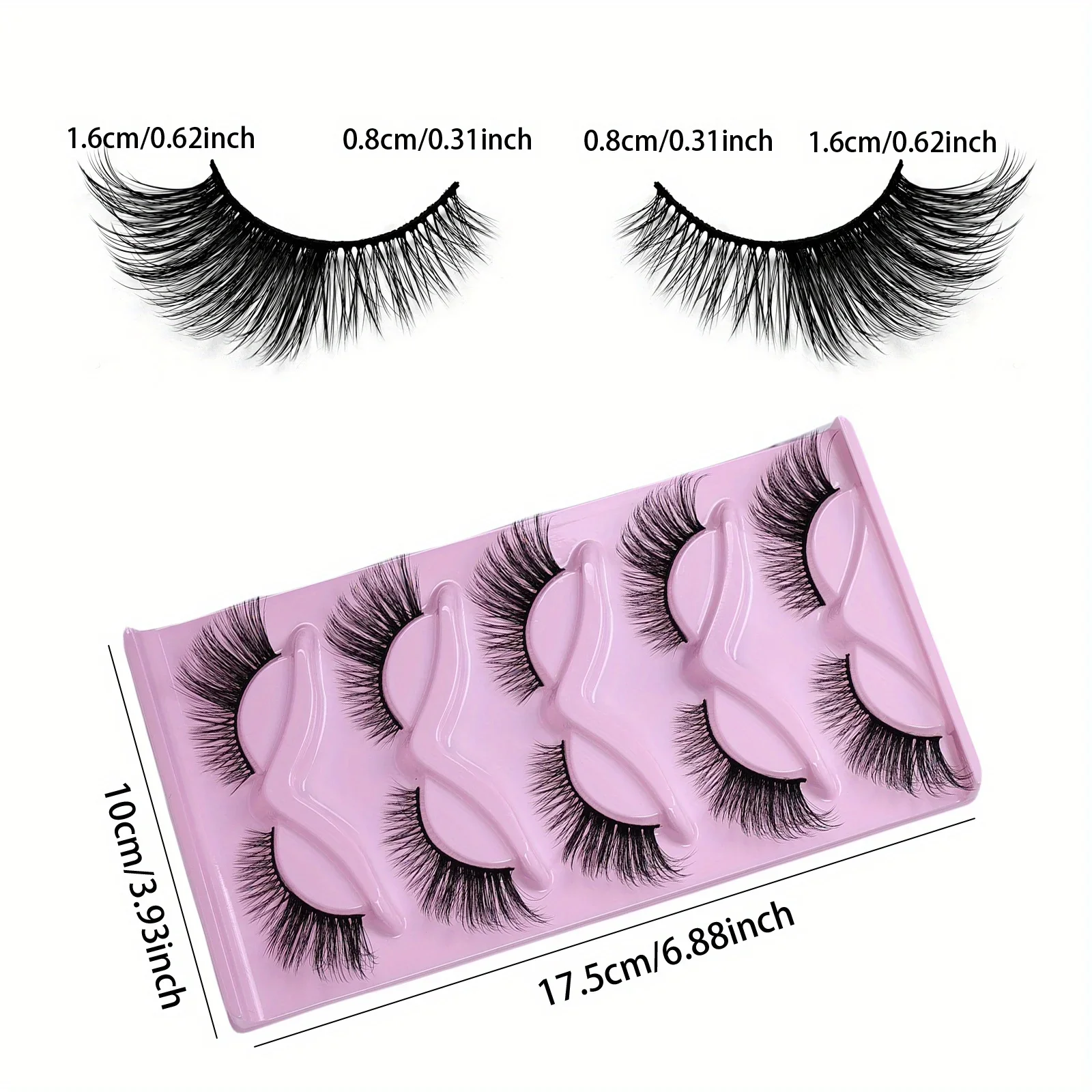 45Pairs/9Pack False Lashes 18mm Cat Eye Natural Look False Eyelashes Strip Lashes for use at home