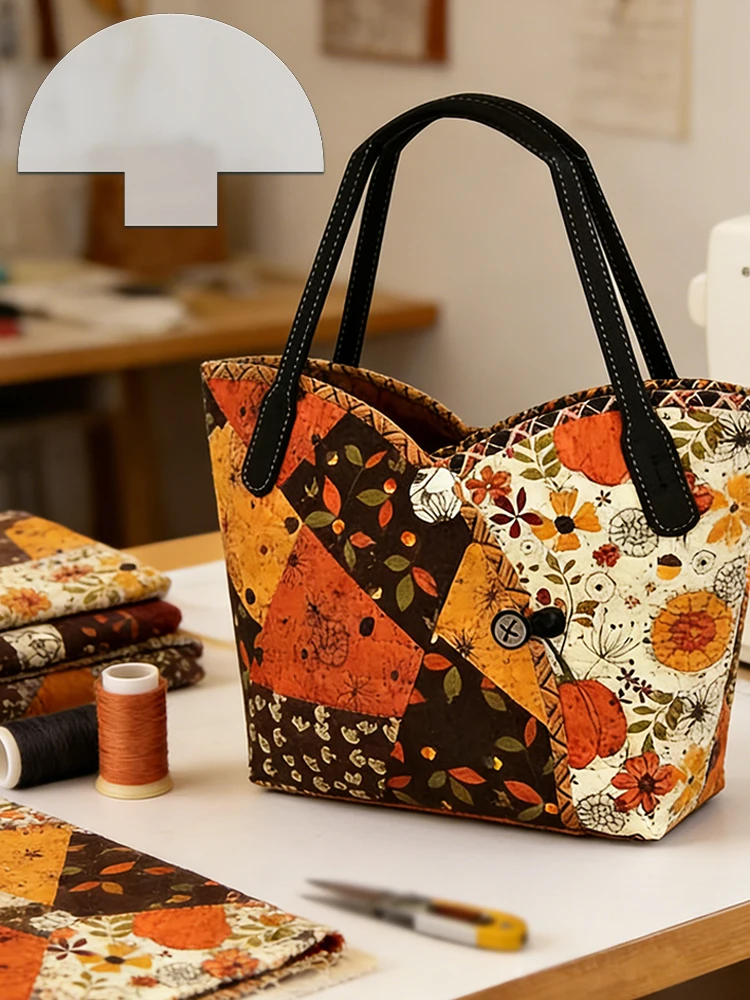 YOMDID 1 Stück Nähvorlage für die Herstellung von Handtaschen, DIY-Einkaufskorb-Quiltvorlage – multifunktionales, langlebiges Design, transparent