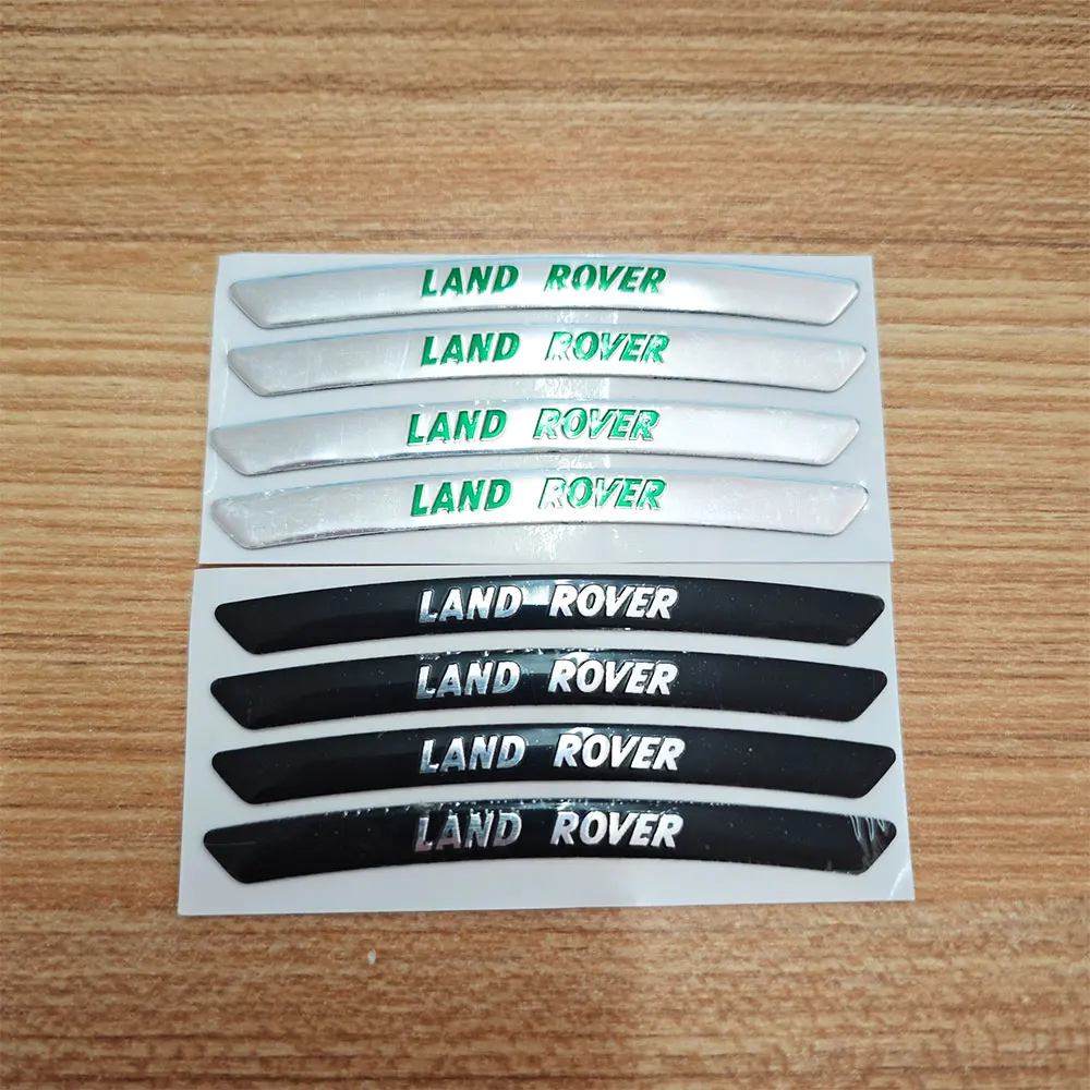 4pcs Car Wheel Eyebrow Sticker Car Rims Hub Trims Labels For Land Rover Range Rover LR3 LR4 L322 L405 Evoque Velar Discovery