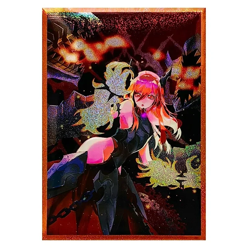 50PCS 63mmX90mm Laser Game Card Holder YGO Giving Inferno Hime Card Holder Shattered Flash Inferno King Inferno Hime Girl Holder