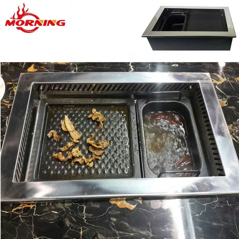 شواية كهربائية تجارية، شواية شواء كهربائية، وعاء ساخن وطاولة شواء شواء مع شهادة CE