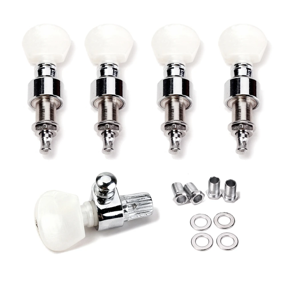 

5 pcs String Accuracy Kit Banjo Tuning Keys Silver Sealed Machine Heads Spacer Bushings Guitar Parts Accessories