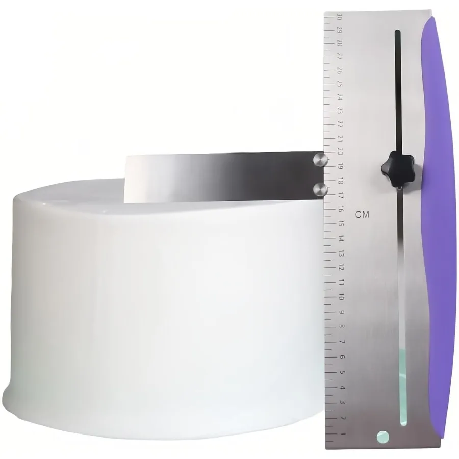 

12 Inch Stainless Steel Cake Scraper Smoother with Adjustable Handle for Smooth Icing Frosting Cream Edges Ideal Kitchen Tool f