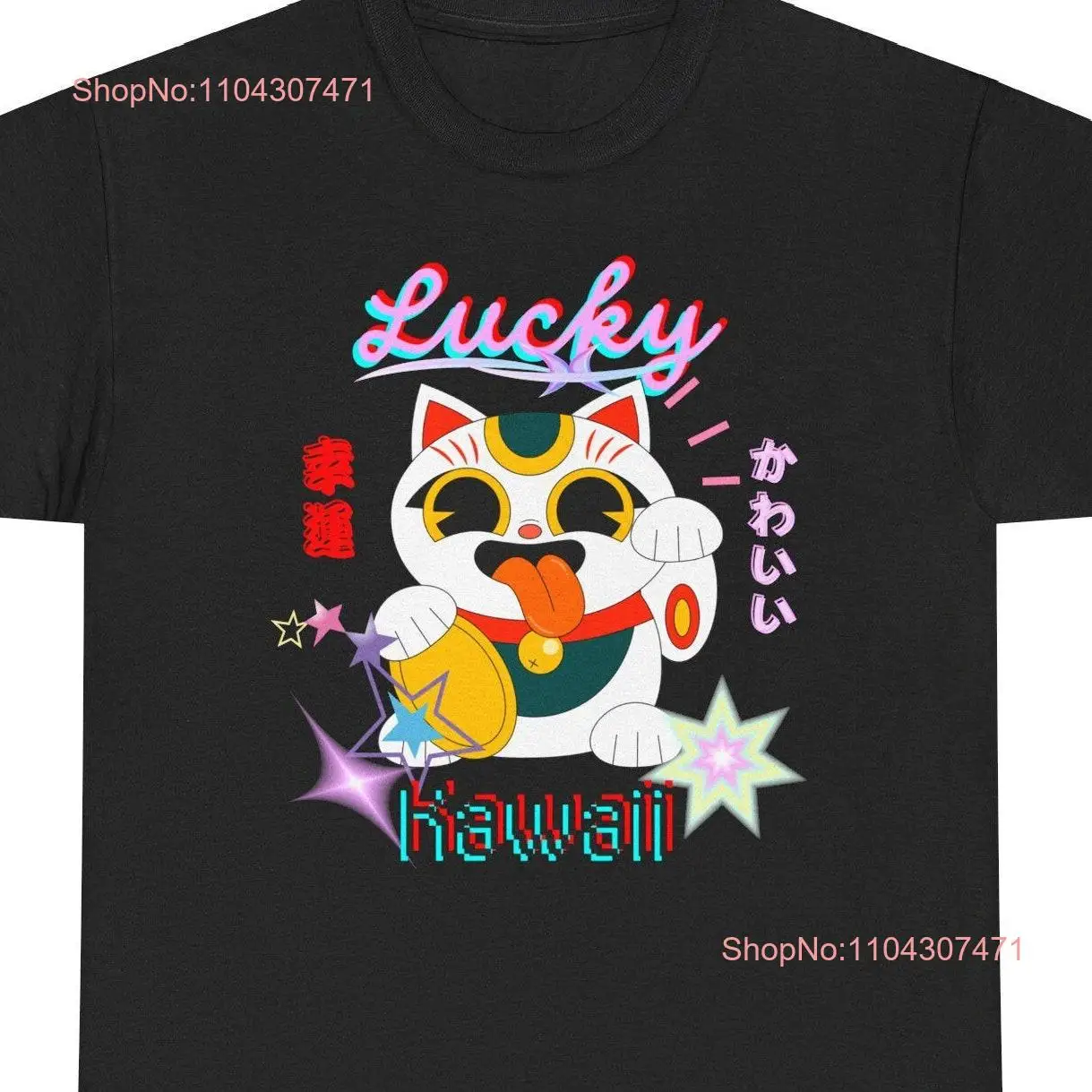 Japan Lucky Cat T shirt Y2K Fashion Maneki Neko Beckoning Fortune Japanese Streetwear harajuku Yami Kawaii Aesthetic