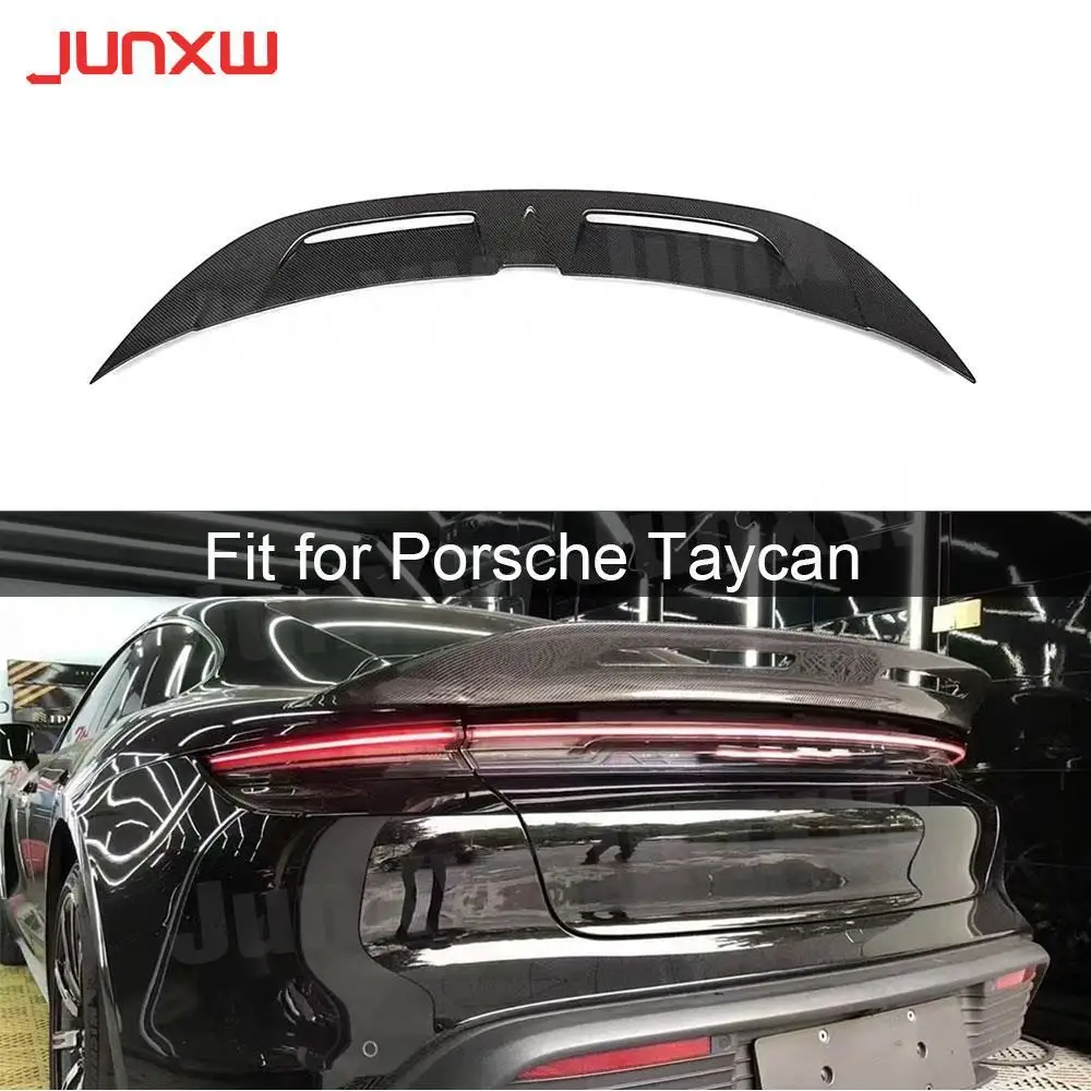 Carbon Fiber Rear Boot Spoiler for Porsche Taycan 2019+ Rear Trunk Wing Spoiler Car Styling