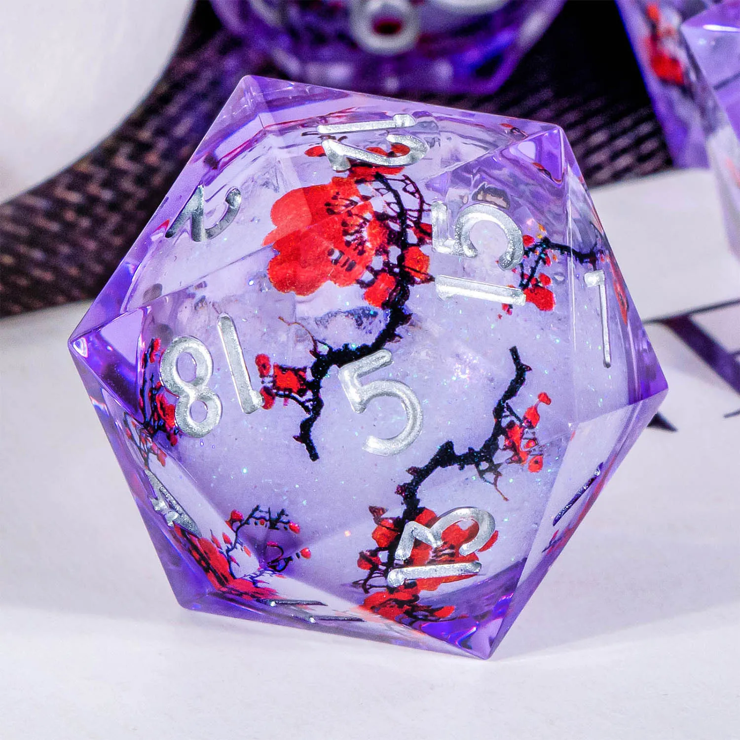 

DND смола, жидкий поток, песок, кубики с цветком сливы, острый край, ролевые игры, подходят для ролевых игр, настольных игр - 20-сторонние кубики D&D