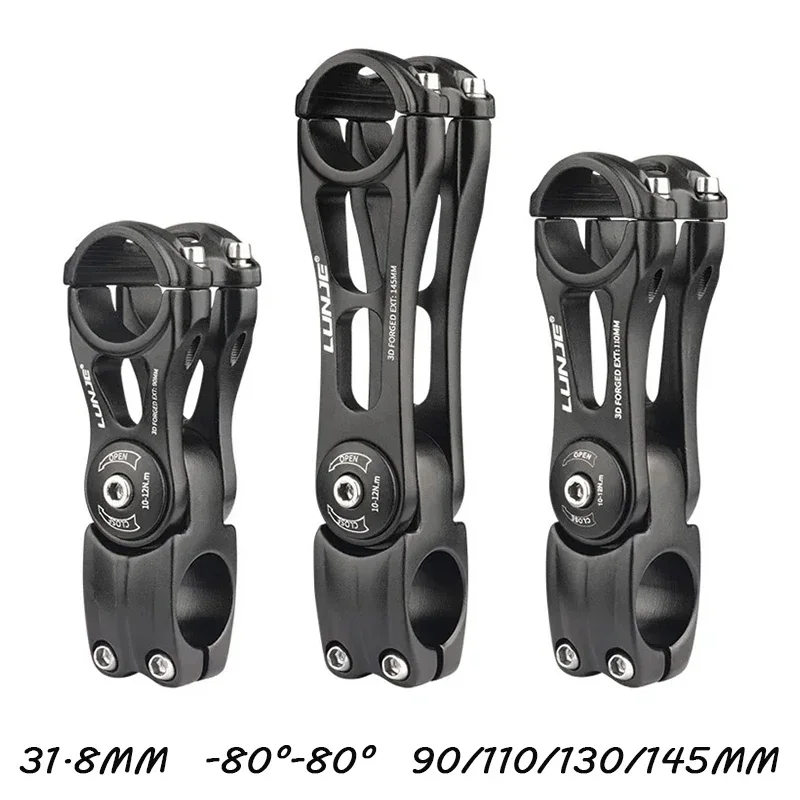 

Bicycle Stem Adjustable Height 80 Degree Road Mountain Bike Stem 90MM 110MM 130MM 145MM Bike Handlebar Bridge Bicycle Table