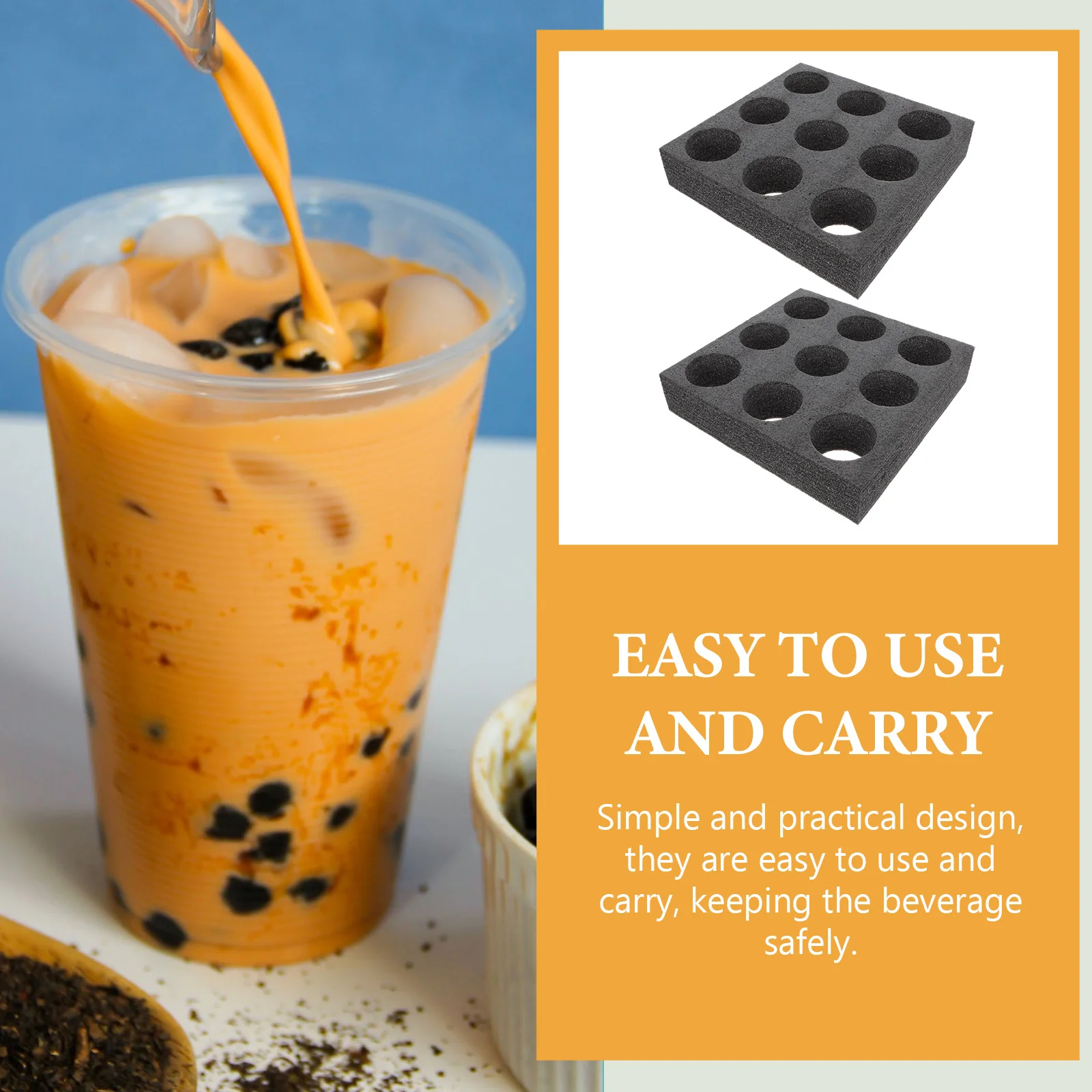 

2 шт., утолщенный лоток для упаковки напитков, держатель для чашки с несколькими отверстиями, безопасный, здоровый, для переноски напитков на вынос, бар, вечерние, поднос для переноски напитков