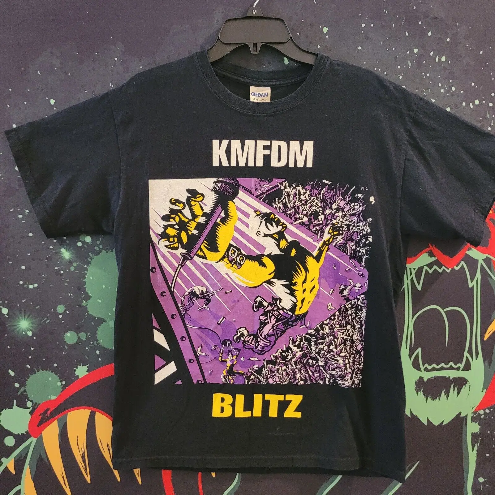 KMFDM Blitz Tour Europa 2009 Double-sided RARE Size M Industrial Rock Metal Band