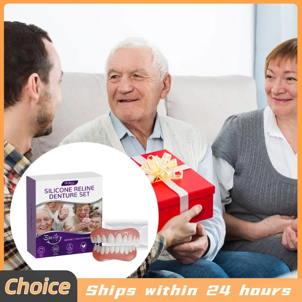 

Набор силиконовых зубных протезов: нетоксичные, мягкие, износостойкие, высокоэластичные, для верхней и нижней челюсти ﻿