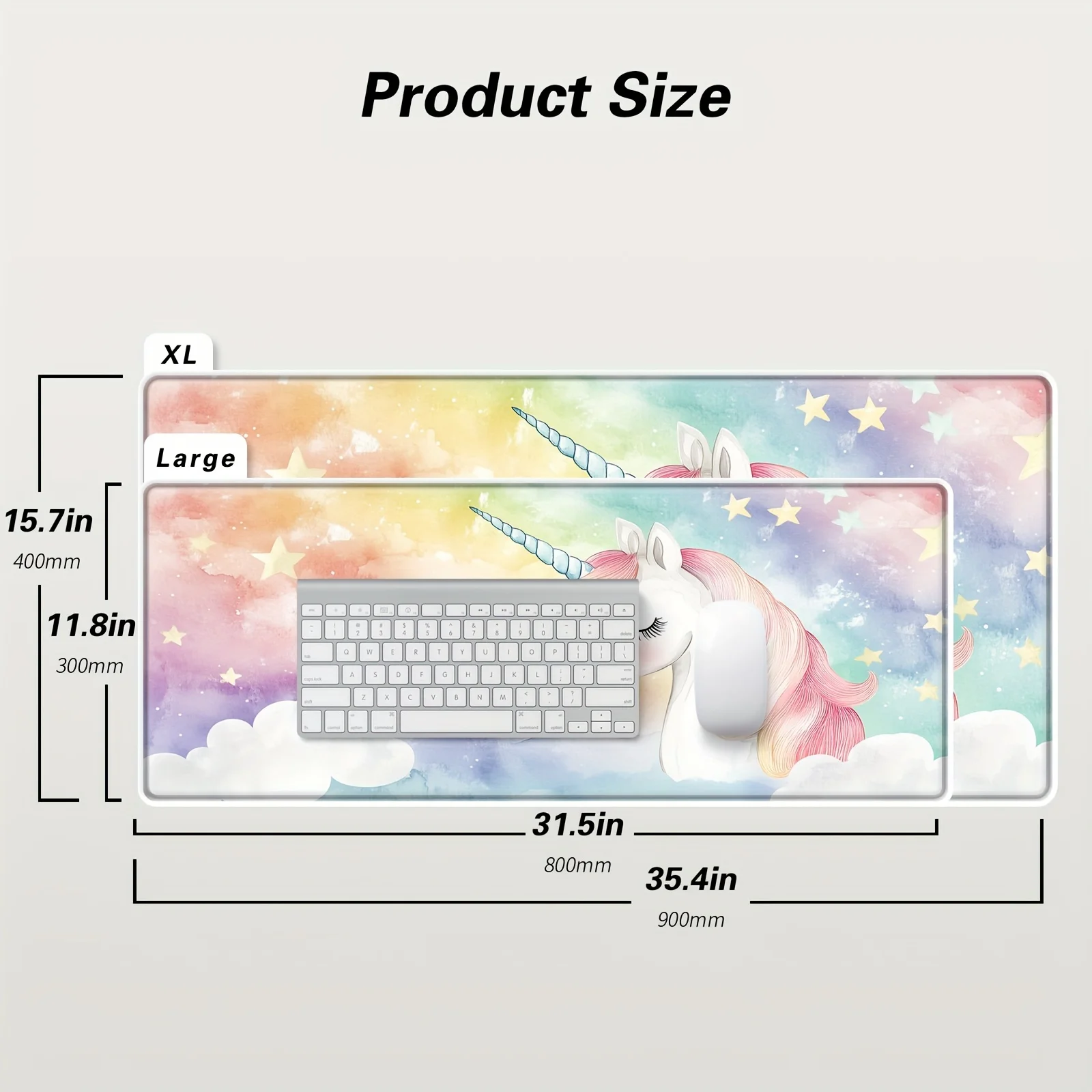 Duża podkładka pod mysz Rainybow Unicorn 900x400x3MM antypoślizgowa gumowa podstawa podkładka na biurko do klawiatury i akcesoriów do gier komputerowych biuro — zdjęcie produktu 5