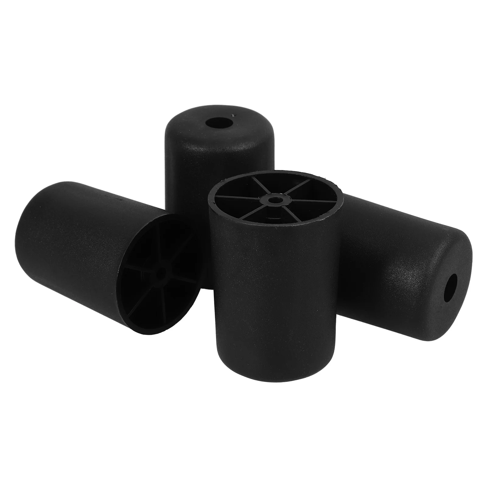4Pcs Black Plastic Furniture Legs Round Tapered Sofa Replacement Legs for Couch Dresser Cabinet Chair Bed Coffee Table