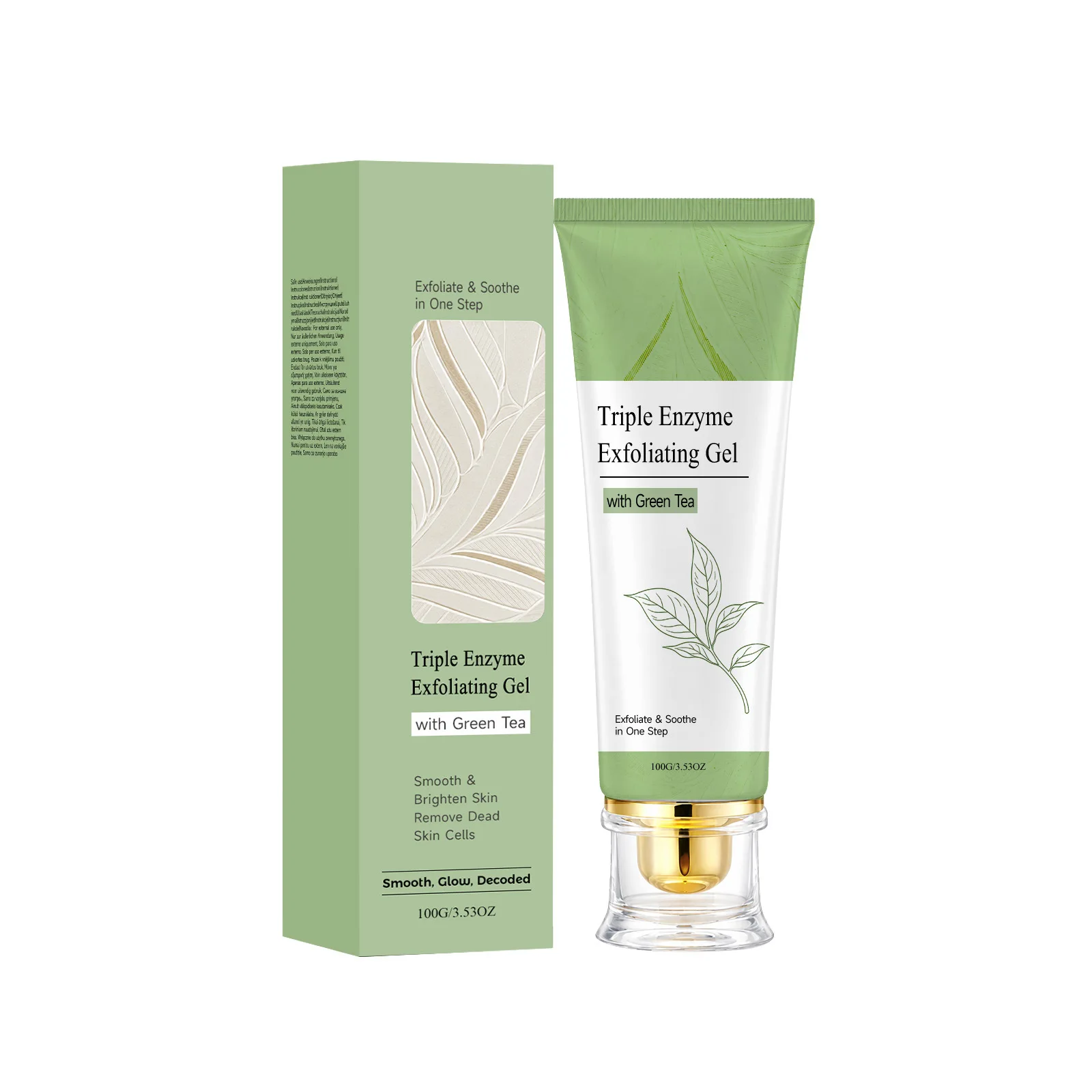 Triple Enzyme Green Tea Peeling Gel Face Scrub Moisturizing Whitening Remove Blackhead Acne Detoxifies & Cleanses All Skin