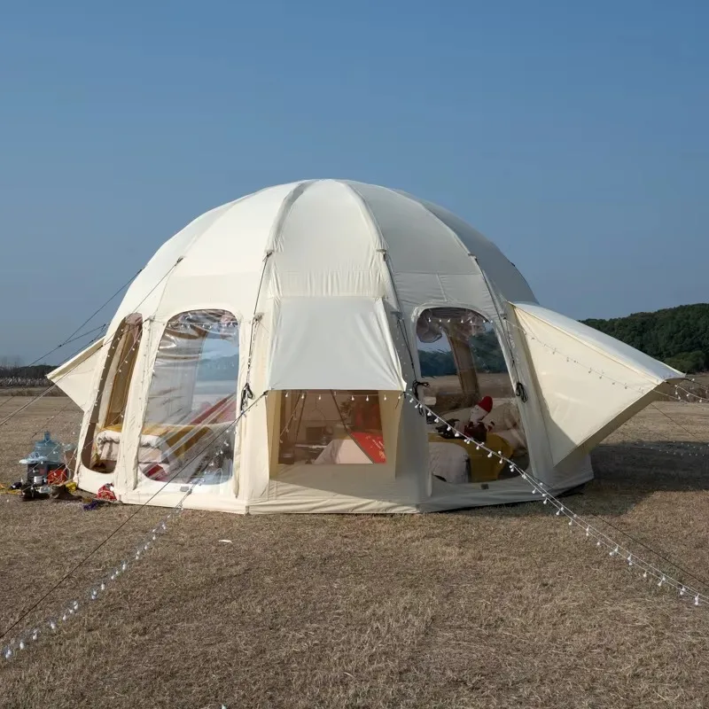 

Роскошный новый дизайн, надувная палатка для кемпинга, водонепроницаемая воздушная палатка Оксфорд с ПВХ и хлопчатобумажной тканью для кемпинга на открытом воздухе