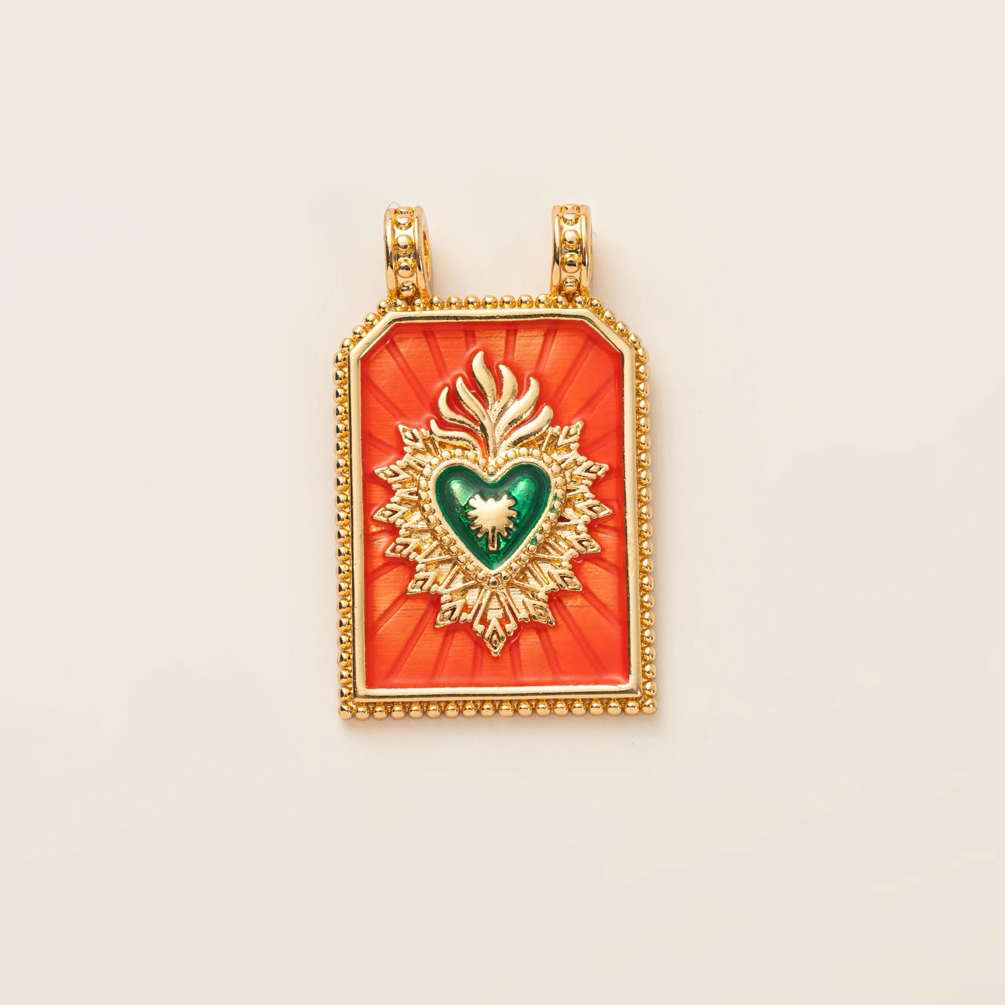 يقطر النفط الحب بطاقة التارو DIY اليدوية قلادة القلب المقدس عيون زهرة مطلية بالذهب اللون المحفوظ