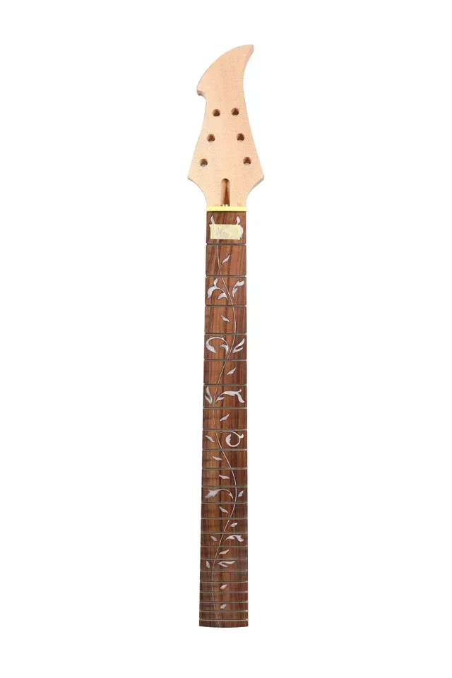 Guitar Neck 22 fret 25.5 inch Rosewood Fretboard Vine inlaid bolt on heel Unfinished Truss Rod Replacement New #US