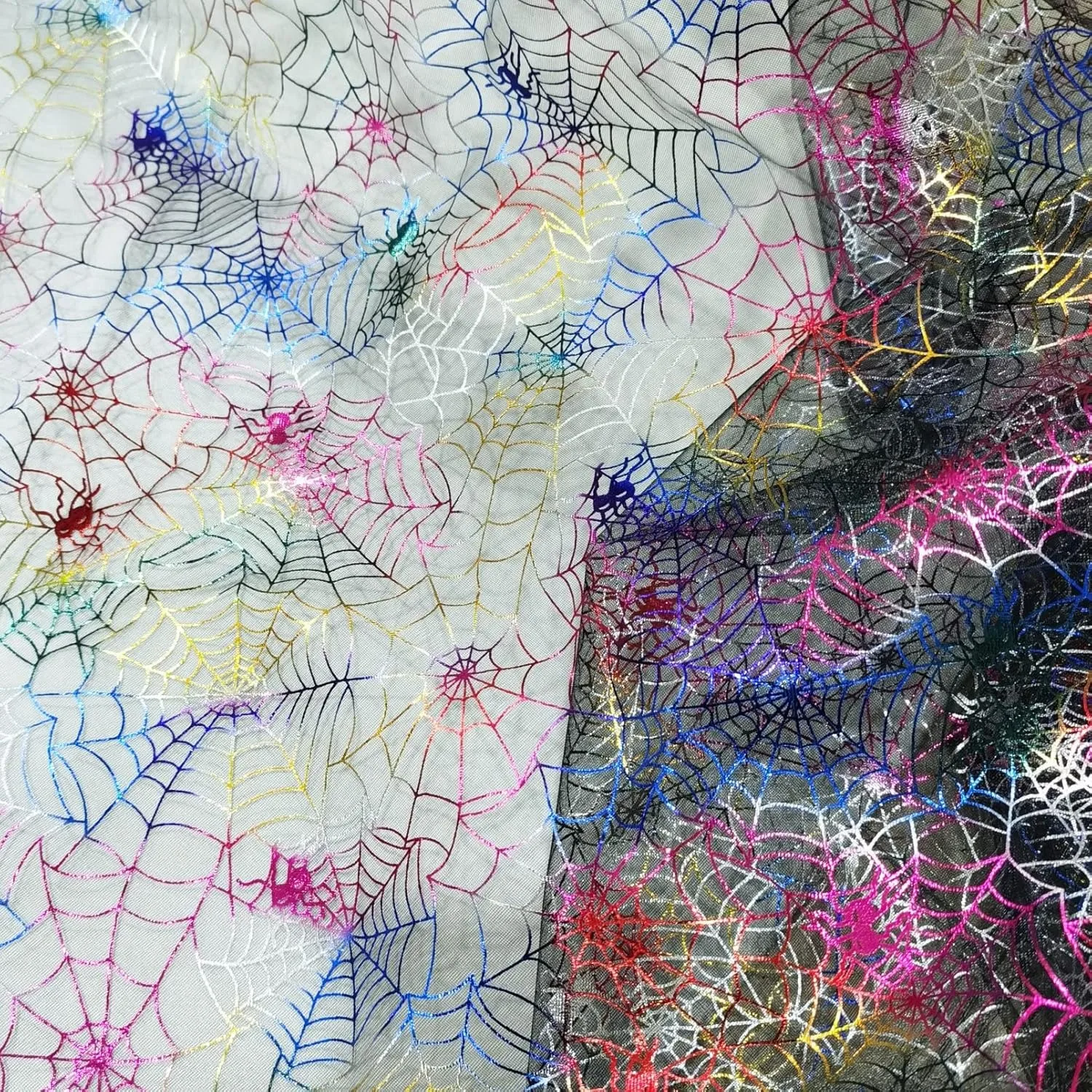 

2 Yard Black/Red Mesh Fabric 1.5m Wide for DIY Costume Wedding Dress Elegant Vintage Style Easy to Sew