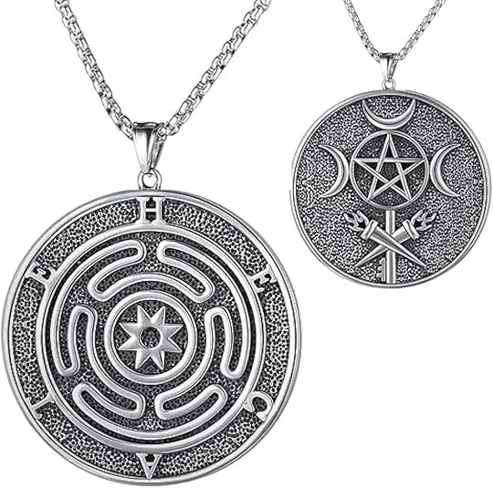 vintage witch necklace gothic pewter pentagram Wicca Charms Accessories Choker Satan Fashion Jewelry Witchcraft Goth