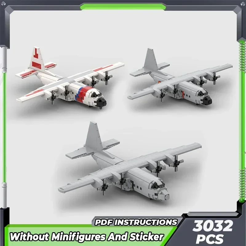 Moc-Briques de Construction Militaire C-130 Hercules Transport Avion Technologie décennie s Modulaires Cadeaux Jouets pour Enfants DIY Assemblage