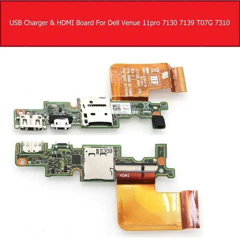 Cargador Micro USB y puerto HDMI, placa IO para DELL Venue 11 Pro 5130 7130 7139 T0G7001 R26KY 0R26KY, reemplazo de placa de tarjeta de memoria