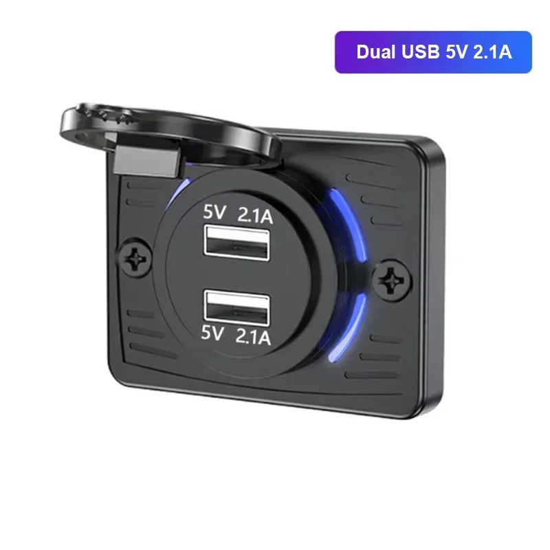 12V-24V Dual USB QC3.0 PD 3,1A/2,1A Autoladegerät Buchse Schnellladung mit Schiebekappe Outlet Panel Adapter für LKW Camper RV