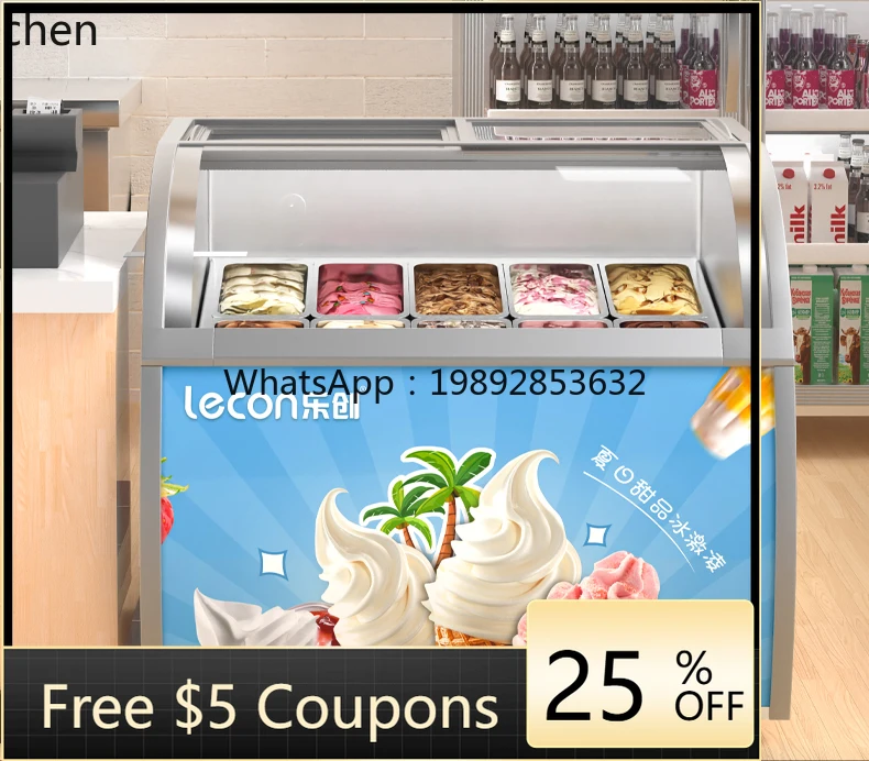 

BX ice cream display cabinet commercial stall handmade ice cream thick cut fried yogurt low temperature freezer