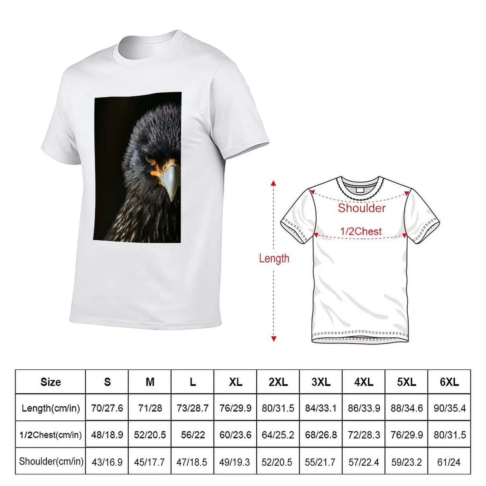 Caracara portrait half profile T-Shirt man t shirt designer printed t shirts for man man t shirt cotton T-shirt