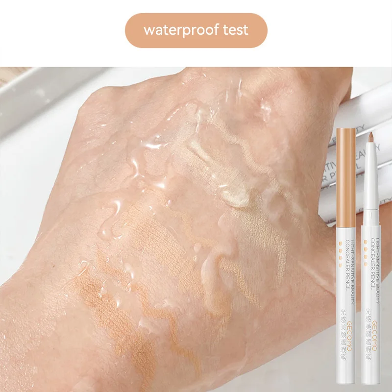 GECOMO light-sensitive concealer pen, concealer liquid, facial cover-up for dark circles, acne marks, spots, and under-eye pen